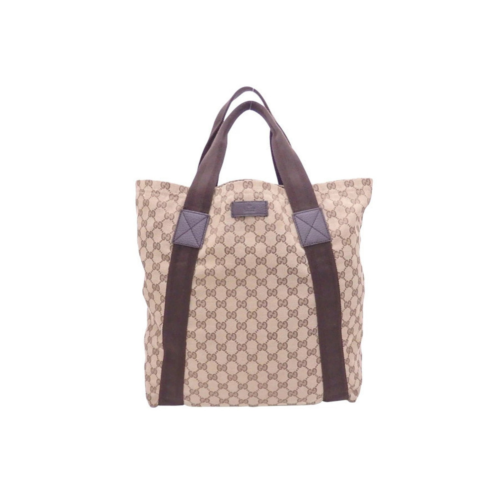 Gucci GG Canvas Handbag Beige Brown Tote Bag